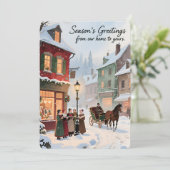 Personalisierbare vintage Flach-Weihnachtskarte  Feiertagskarte (Stehend Vorderseite)