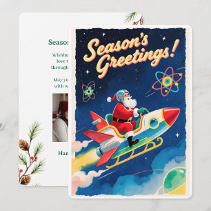 Personalisierbare Vintage-Flach-Weihnachtskarte Feiertagskarte