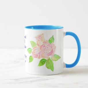 Personalisierbare Vintage Rosenrosen Hochzeitsstim Tasse