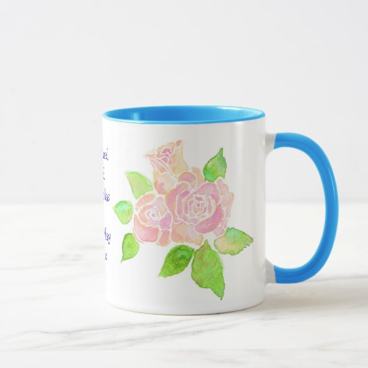 Personalisierbare Vintage Rosenrosen Hochzeitsstim Tasse (Rechts)