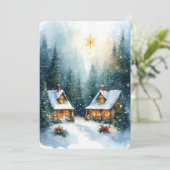 Personalisierbare Vintage-Weihnachtskarte Feiertagskarte (Stehend Vorderseite)