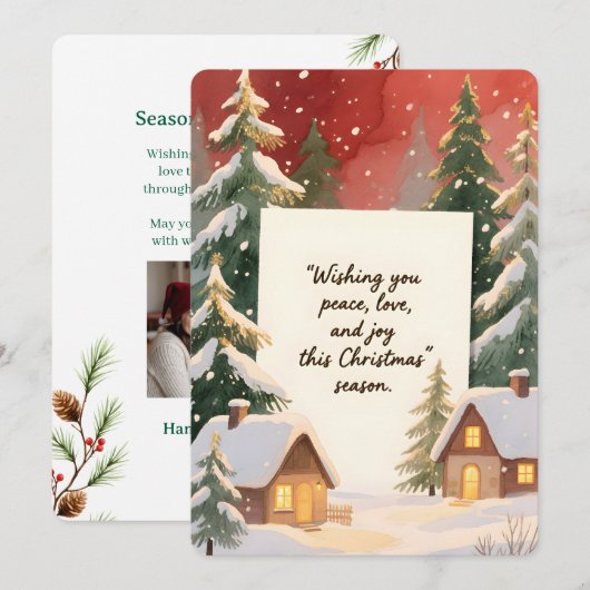 Personalisierbare Vintage-Weihnachtskarte  Feiertagskarte (Vorne/Hinten)