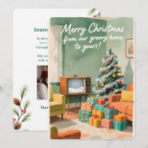 Personalisierbare Vintage-Weihnachtskarte 