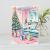 Personalisierbare Vintage-Weihnachtskarte Feiertagskarte (Stehend Vorderseite)