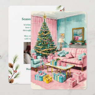 Personalisierbare Vintage-Weihnachtskarte Feiertagskarte