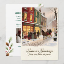 Personalisierbare Vintage-Weihnachtskarte im Flach