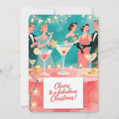 Personalisierbare Vintage-Weihnachtskarte mit Flac Feiertagskarte (Vorderseite)