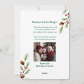 Personalisierbare Vintage-Weihnachtskarte mit Flac Feiertagskarte (Rückseite)