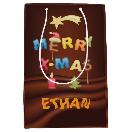 personalisierbare weihnachtliche  mittlere geschenktüte (Vorderseite)