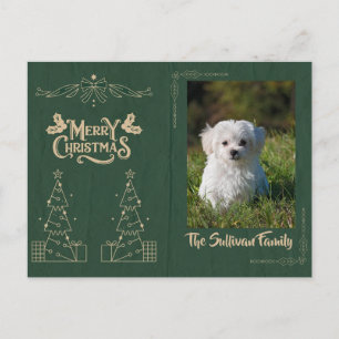 Personalisierbare Weihnachts-Postkarte mit goldene Postkarte