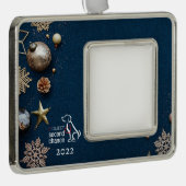 Personalisierbare Weihnachtsschmuck Rahmen-Ornament Silber (Rechts)