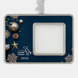 Personalisierbare Weihnachtsschmuck Rahmen-Ornament Silber