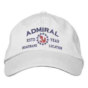 Personalisierbare YEAR- und Namens-Admiral-Yacht-F Bestickte Baseballkappe