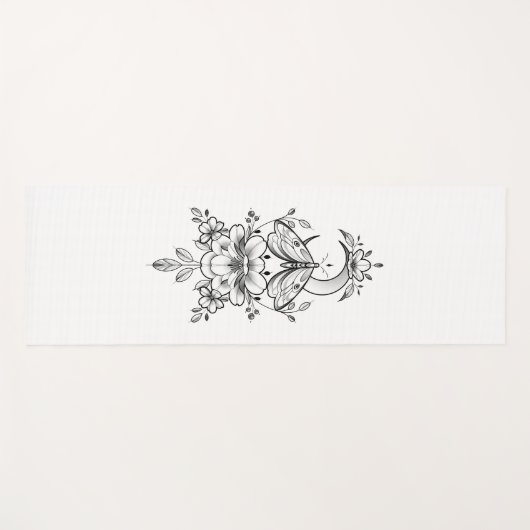 Personalisierbare Yogamatte mit Blumen- Design (Vorderseite (Horizontal))