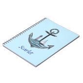 Personalisierbarer Anker- und Leuchtturm (Version  Notizblock (Linke Seite)