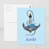 Personalisierbarer Anker- und Leuchtturm (Version  Postkarte (Vorne/Hinten)
