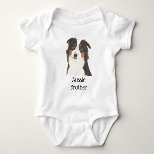 Personalisierbarer Australischer Schäferhund Baby Strampler (Vorderseite)