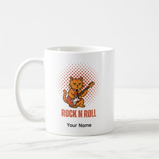 Personalisierbarer Becher Süße Felsenkatze Kaffeetasse (Links)