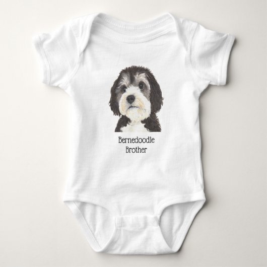 Personalisierbarer Bernedoodle Baby Strampler (Vorderseite)