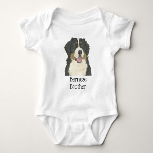 Personalisierbarer Berner Sennenhund Baby Strampler (Vorderseite)