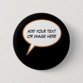 personalisierbarer Cartoon-Sprechballon Button (Vorderseite)