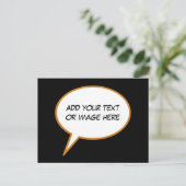 personalisierbarer Cartoon-Sprechballon Postkarte (Stehend Vorderseite)