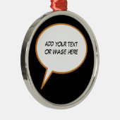 personalisierbarer Cartoon-Sprechballon Silbernes Ornament (Rechts)