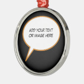 personalisierbarer Cartoon-Sprechballon Silbernes Ornament (Links)