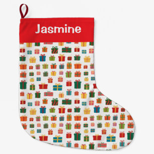 Personalisierbarer Einfacher Farbiger Weihnachtsge Großer Weihnachtsstrumpf