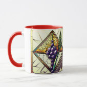 Personalisierbarer Glasmug mit Trauben und Weizen Tasse (Links)