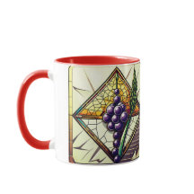 Personalisierbarer Glasmug mit Trauben und Weizen