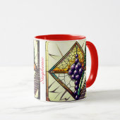 Personalisierbarer Glasmug mit Trauben und Weizen Tasse (VorderseiteRechts)