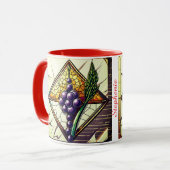 Personalisierbarer Glasmug mit Trauben und Weizen Tasse (Vorderseite Links)