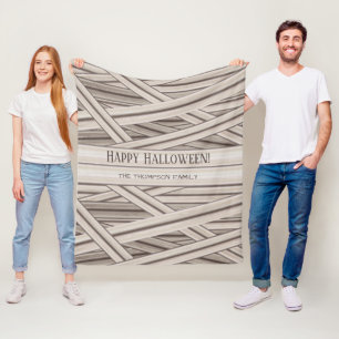 Personalisierbarer Halloween-Mummy Stripes Familie Fleecedecke