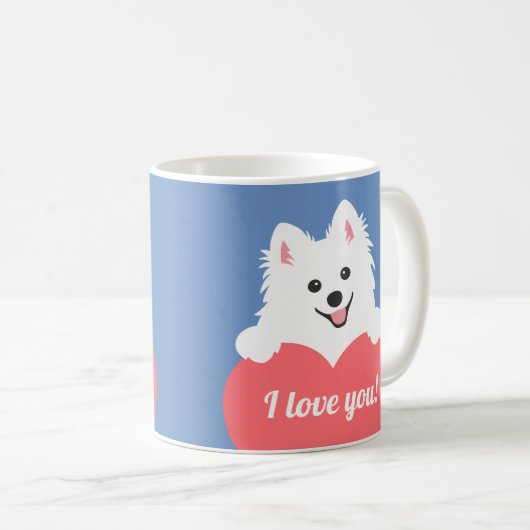 Personalisierbarer japanischer Spirz Dog Kaffeetasse (VorderseiteRechts)