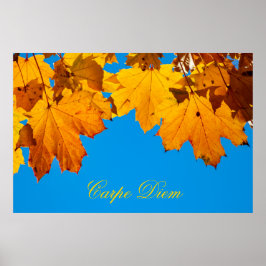 Personalisierbarer Karpfen-Diem mit bunten Blätter Poster