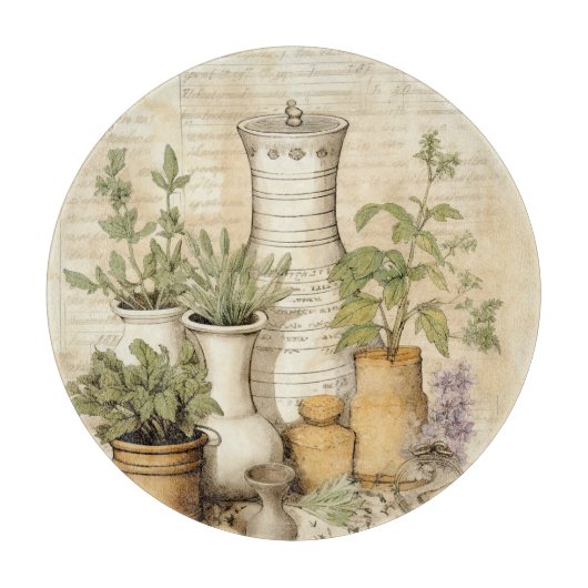 Personalisierbarer Kräutergarten Schneidebrett (Vorderseite)