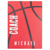 Personalisierbarer Name Basketball Coach Klemmbrett (Rückseite)