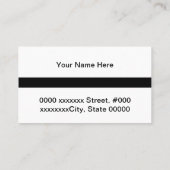 Personalisierbarer Schwarzgürtel (Kuro-obi) Visitenkarte (Rückseite)