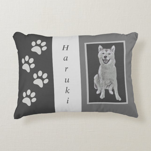 Personalisierbarer Stift Shiba in u Akzent Pillow Dekokissen (Vorderseite)