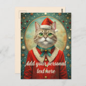 Personalisierbarer Text cat santa claus Weihnachte Postkarte (Vorne/Hinten)