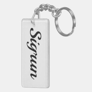 personalisierbarer Vorname Sigrun schwarz weiß Schlüsselanhänger