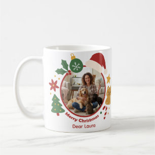 Personalisierbarer Weihnachts-Haustier-Foto- & Nam Kaffeetasse