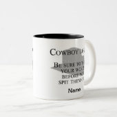 Personalisierbarer Western Kaffee Tasse | Cowboy-T (VorderseiteRechts)