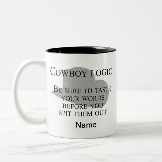 Personalisierbarer Western Kaffee Tasse | Cowboy-T (Links)