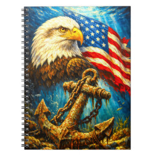 PERSONALISIERBARES AMERIKANISCHES ADLER-NOTIZBUCH NOTIZBLOCK