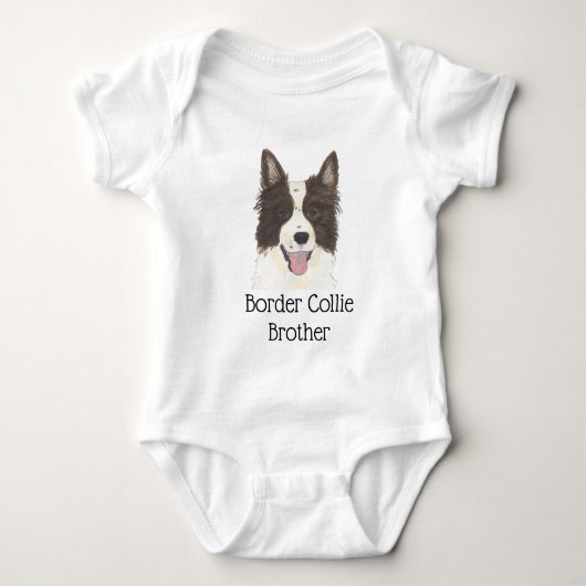 Personalisierbares Border Collie-Hund Baby Strampler (Vorderseite)