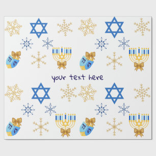 Personalisierbares Chanukka-Winter-Geschenkpapier Geschenkpapier