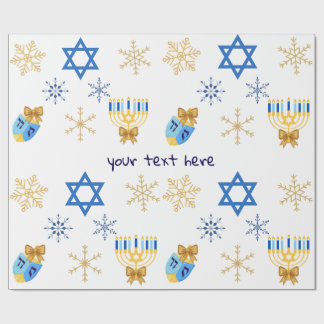 Personalisierbares Chanukka-Winter-Geschenkpapier Geschenkpapier