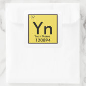 Personalisierbares chemisches Element Quadratischer Aufkleber (Tasche)